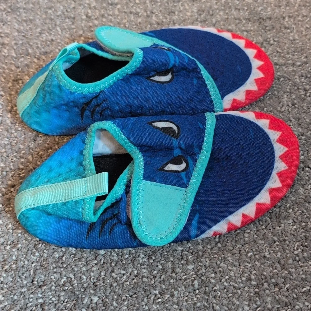 Kids Blue Shark Slip-On Water Shoes